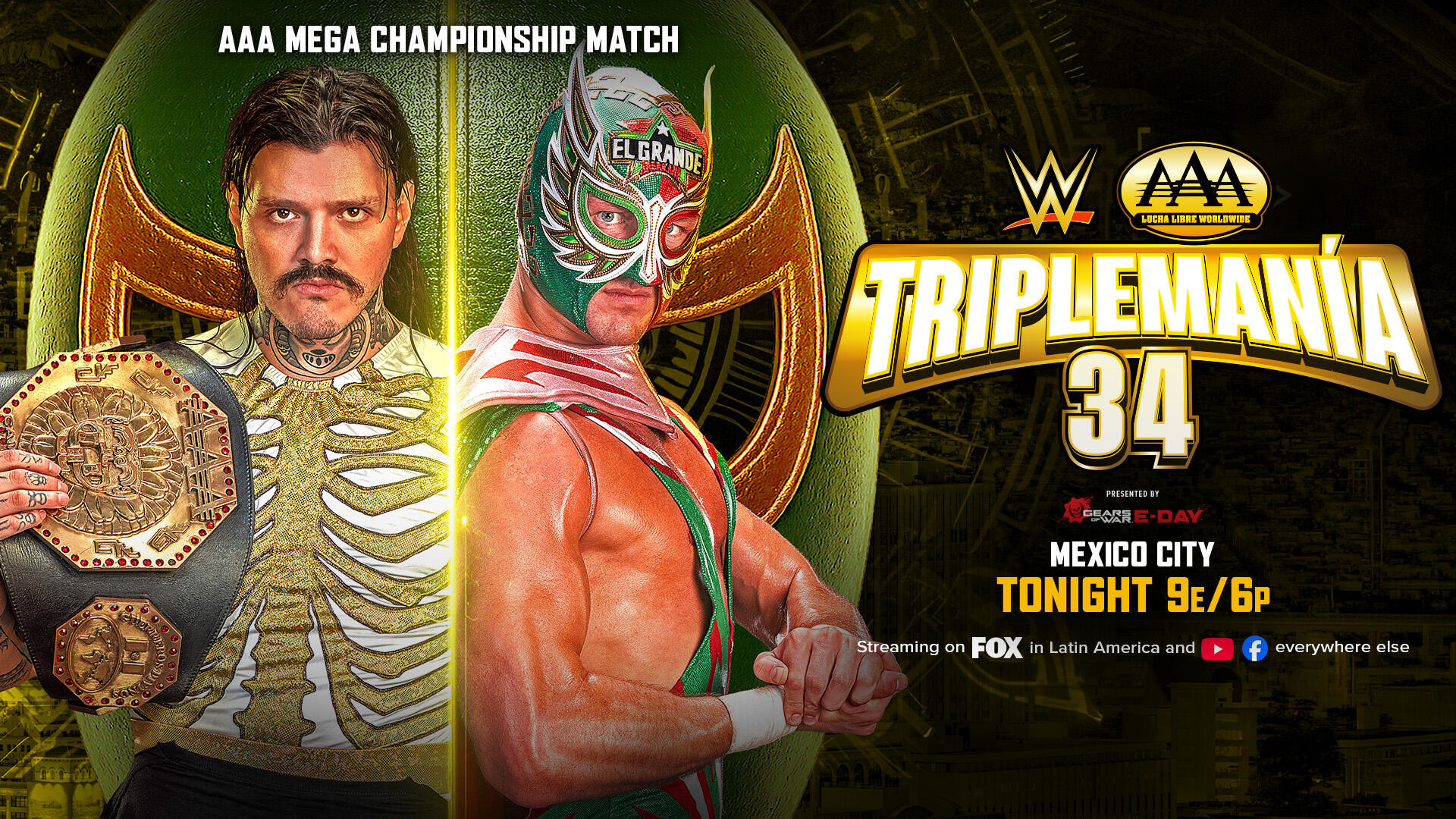 AAA Triplemania 34 Night 2 Results – Sept. 13, 2026 – Dominik Mysterio vs. El Grande Americano